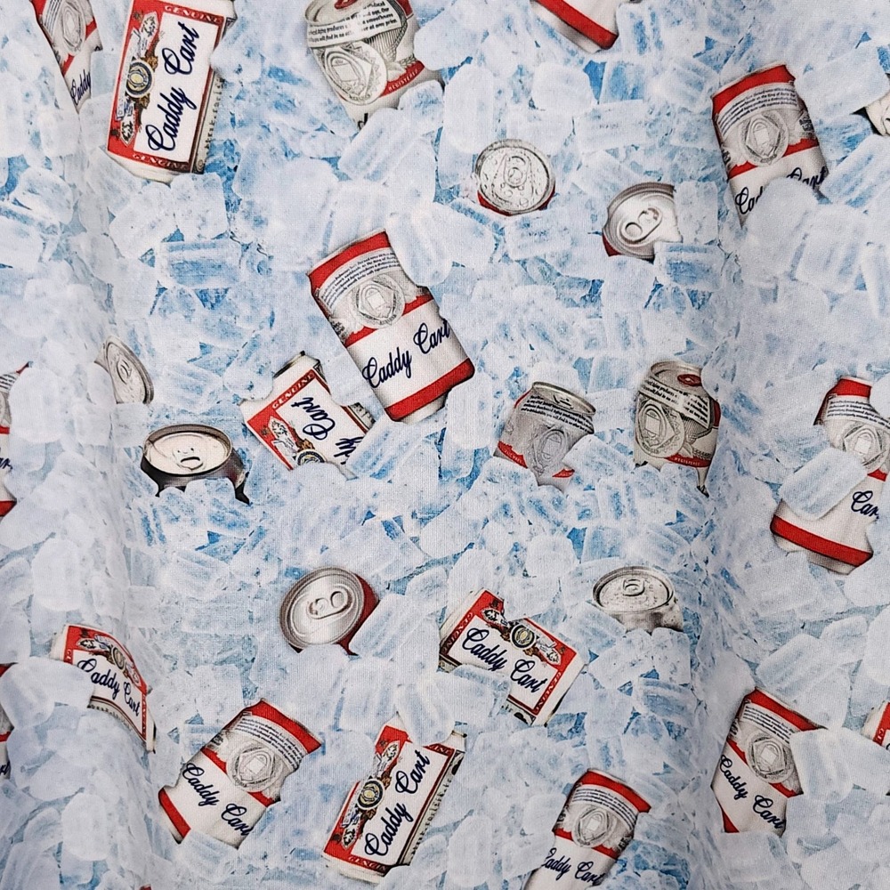 Caddy Cart Golf Polo Shirt Mens XXL Beer Cans On Ice All Over Novelty Print - Picture 5 of 7